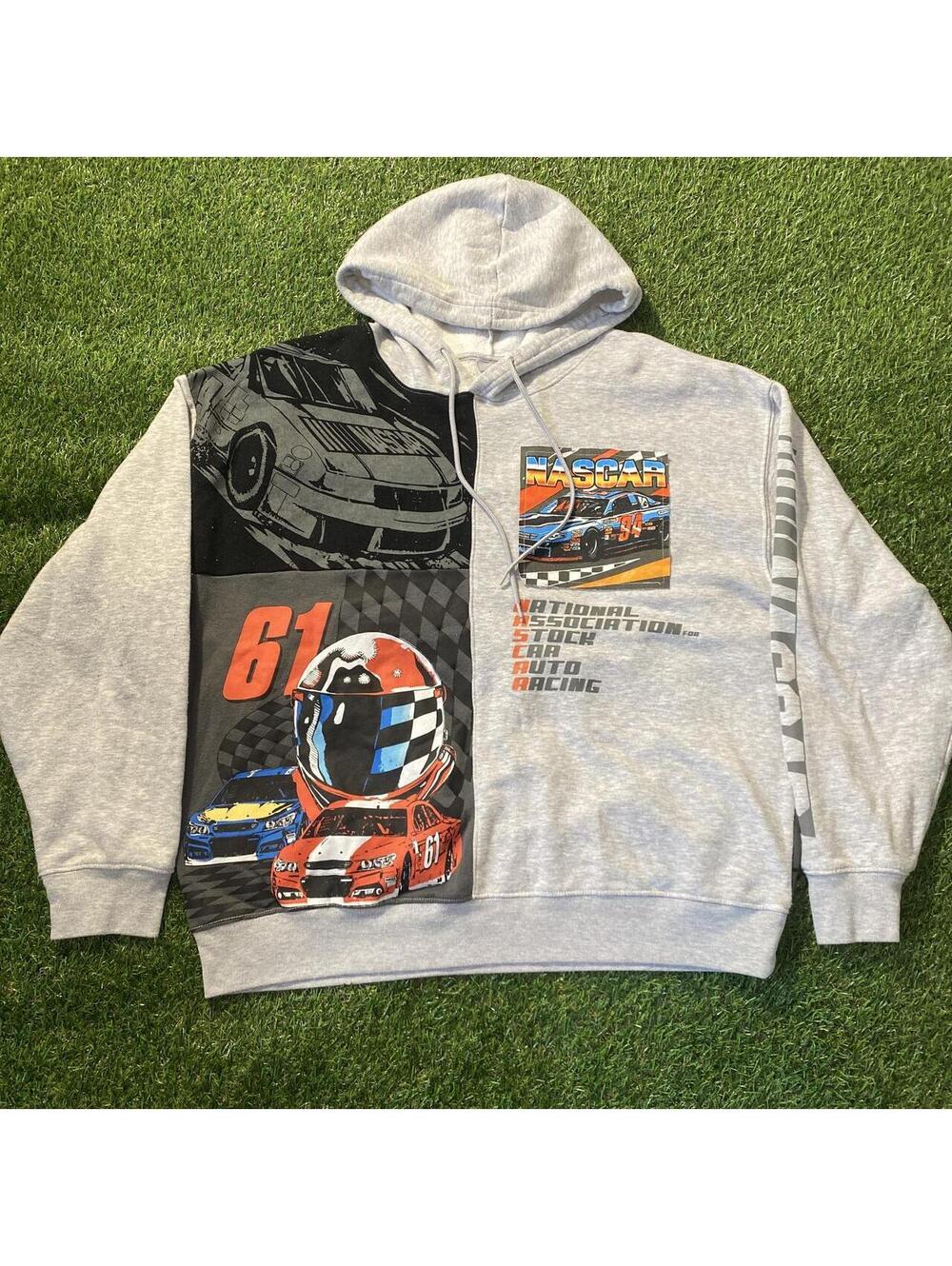 NASCAR Graphic Logo grey racing hoodie Sz: XL